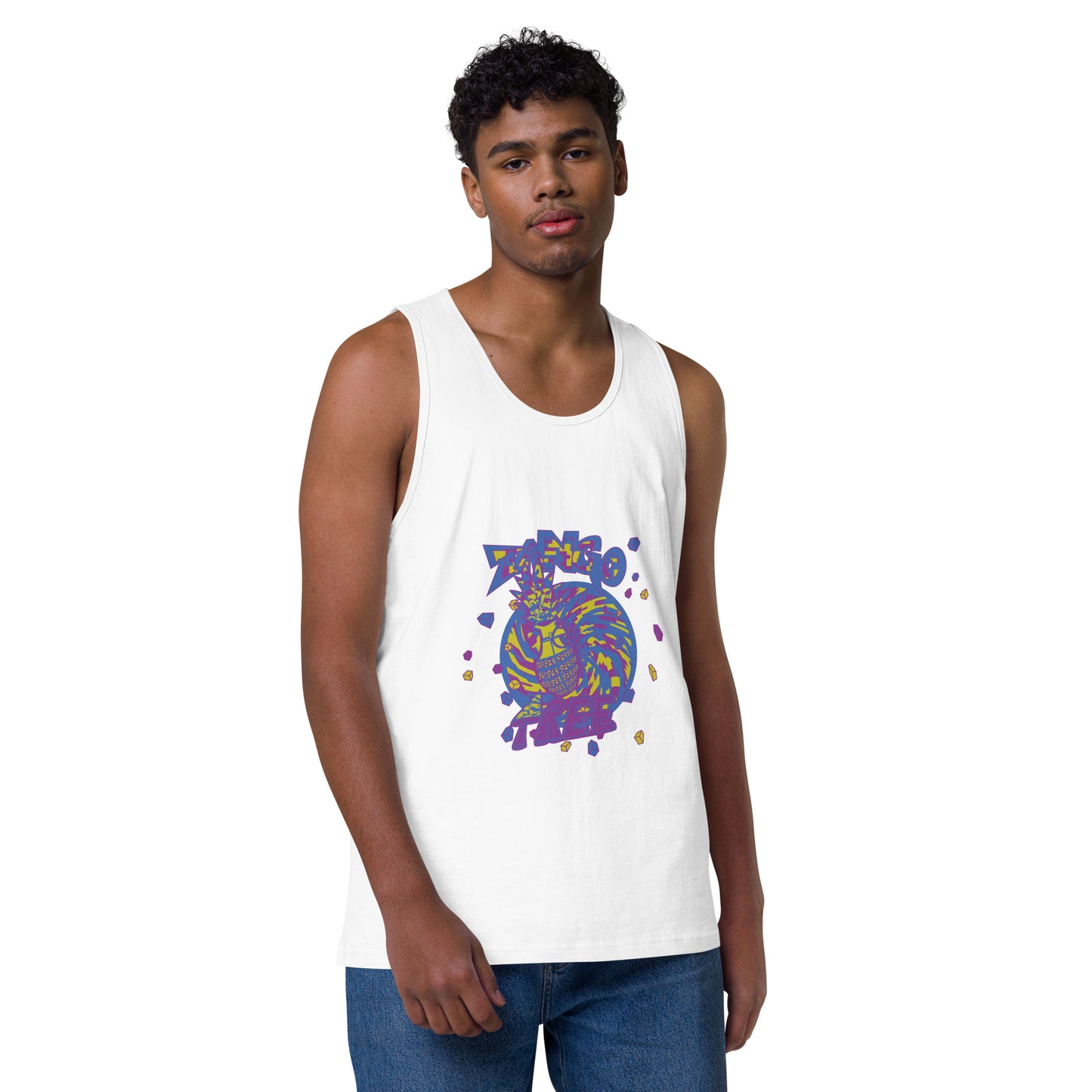 Heritage Men’s premium tank top "Digi The Pineapple Grenade Vortex" Digital Stylin' Edition