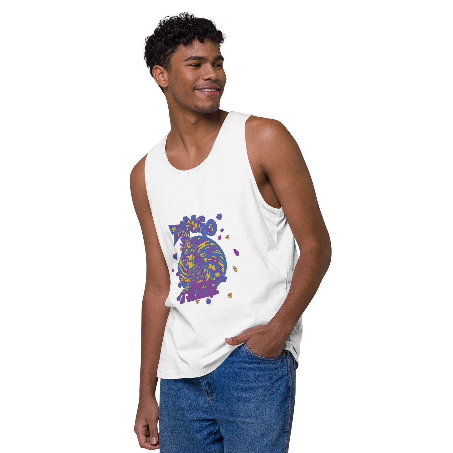 Heritage Men’s premium tank top "Digi The Pineapple Grenade Vortex" Digital Stylin' Edition