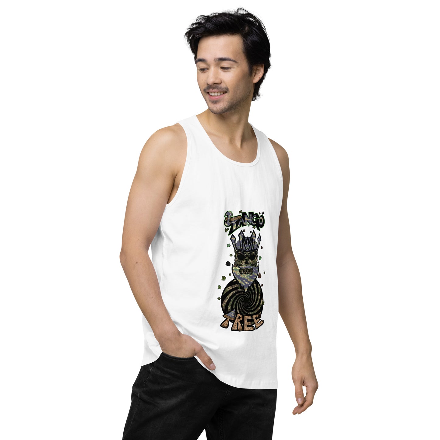 Heritage Men’s premium tank top "King Of The Vortex" Tiger Stripe Can't See Me Edition