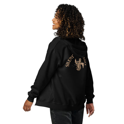 Unisex heavy blend zip hoodie "Silent Bee Deadly" Desert Rat Edition