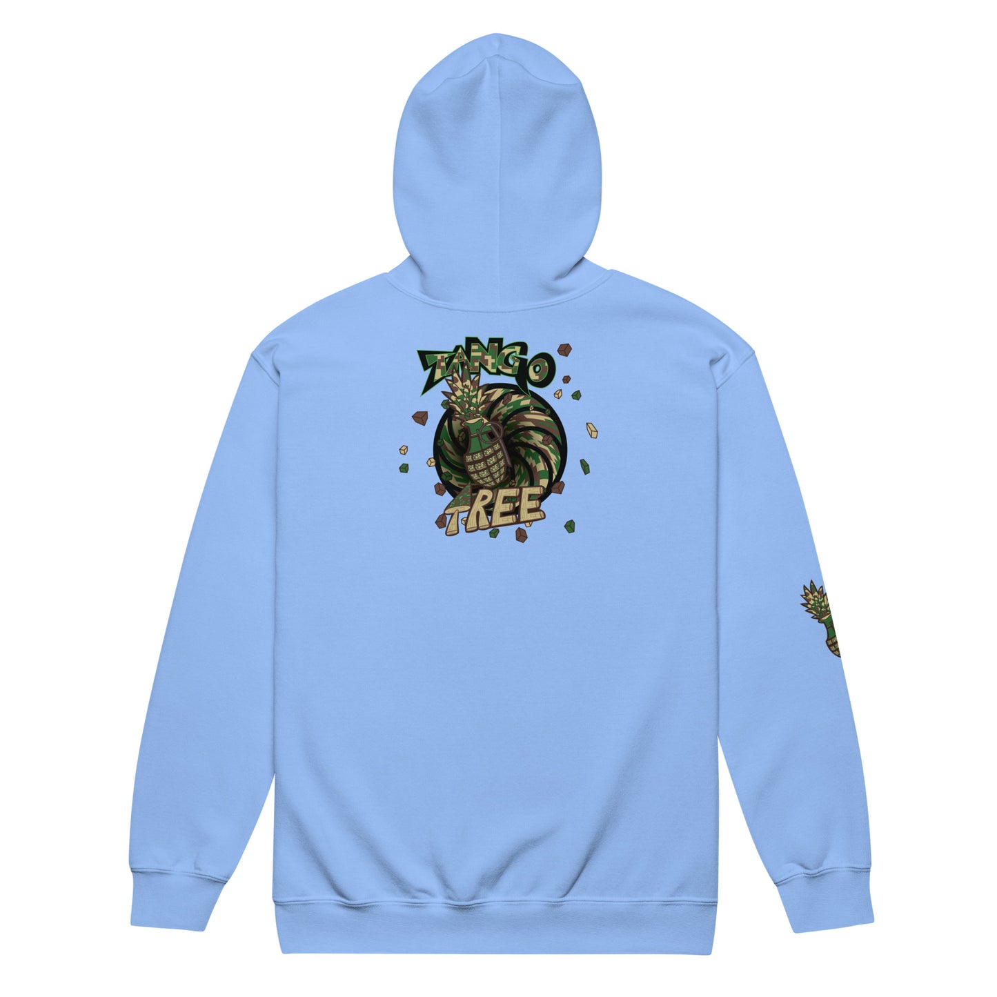 Unisex heavy blend zip hoodie "Digi The Pineapple Grenade Vortex" Can't See Me Edition