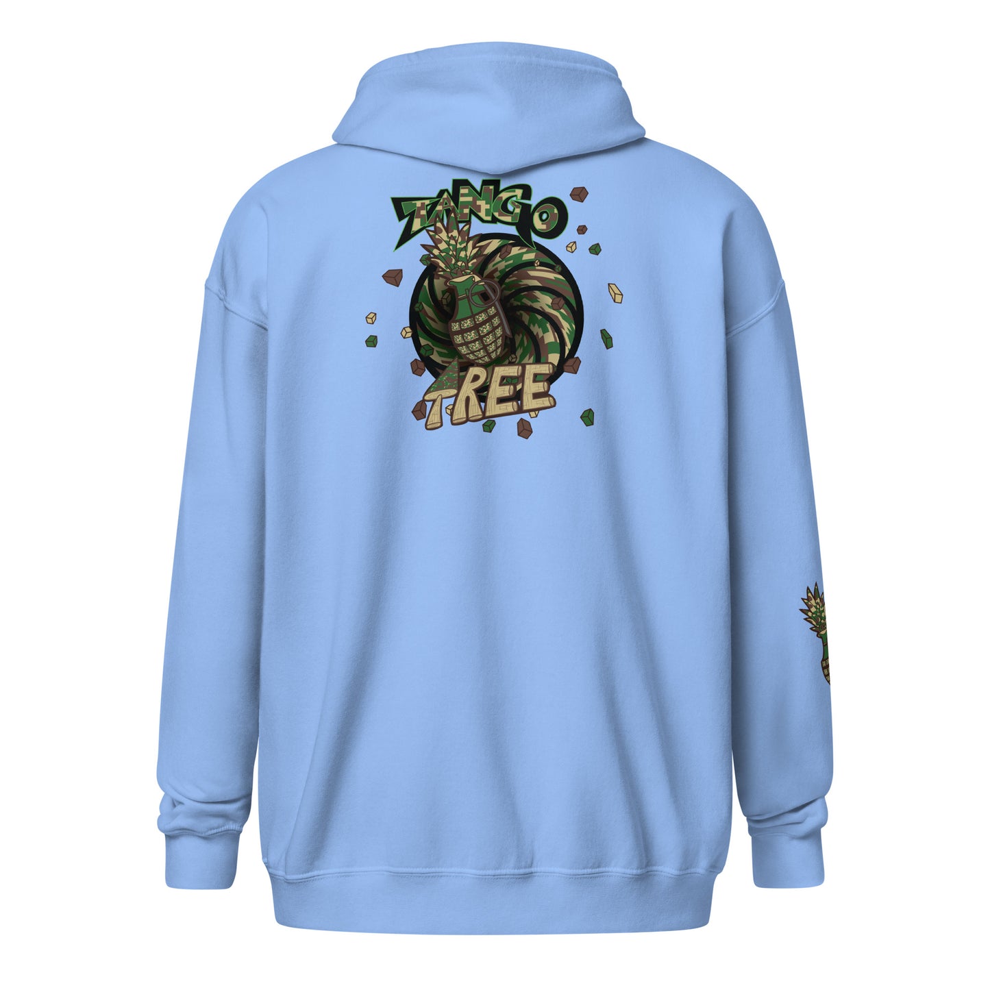 Unisex heavy blend zip hoodie "Digi The Pineapple Grenade Vortex" Can't See Me Edition