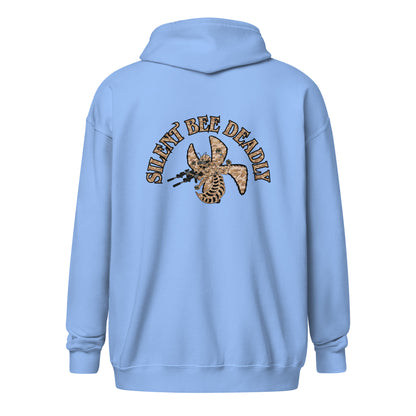 Unisex heavy blend zip hoodie "Silent Bee Deadly" Desert Rat Edition