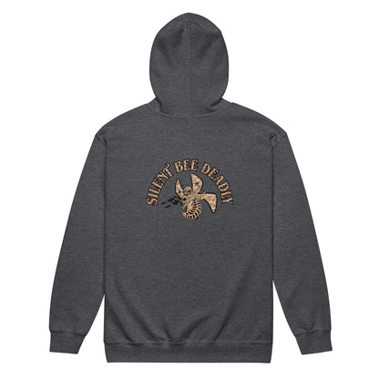 Unisex heavy blend zip hoodie "Silent Bee Deadly" Desert Rat Edition