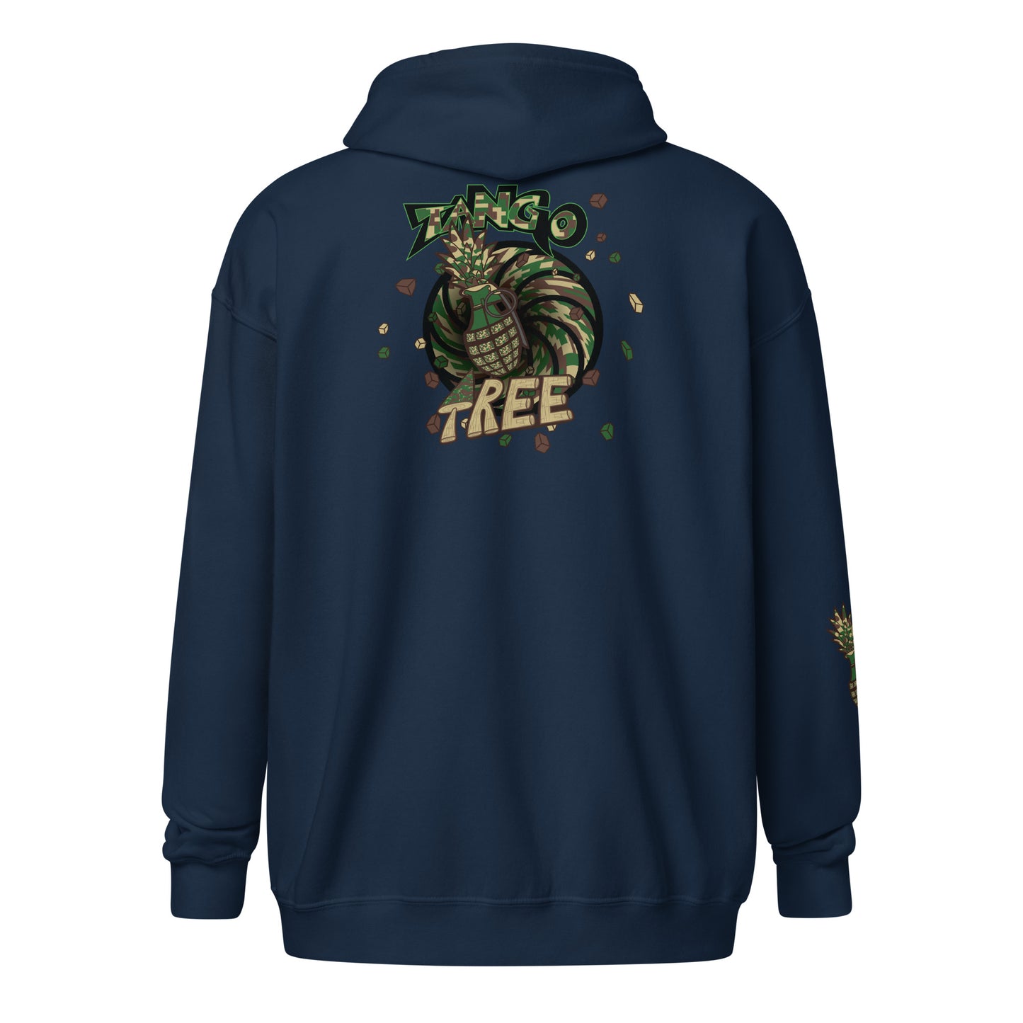 Unisex heavy blend zip hoodie "Digi The Pineapple Grenade Vortex" Can't See Me Edition