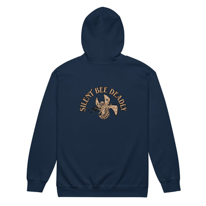 Unisex heavy blend zip hoodie "Silent Bee Deadly" Desert Rat Edition