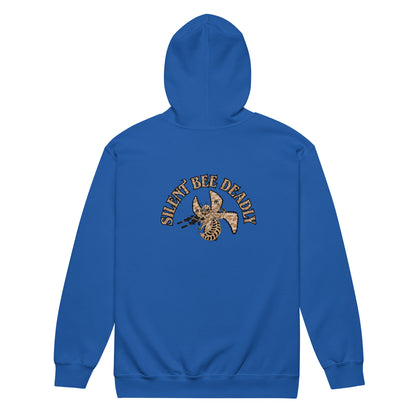 Unisex heavy blend zip hoodie "Silent Bee Deadly" Desert Rat Edition