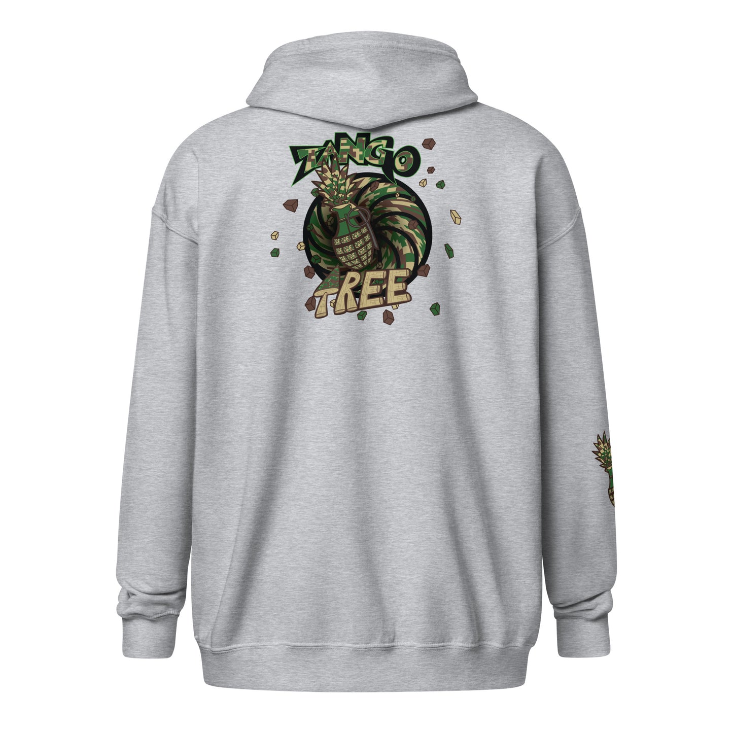 Unisex heavy blend zip hoodie "Digi The Pineapple Grenade Vortex" Can't See Me Edition