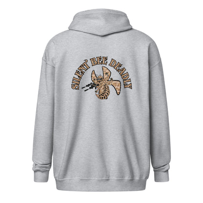 Unisex heavy blend zip hoodie "Silent Bee Deadly" Desert Rat Edition