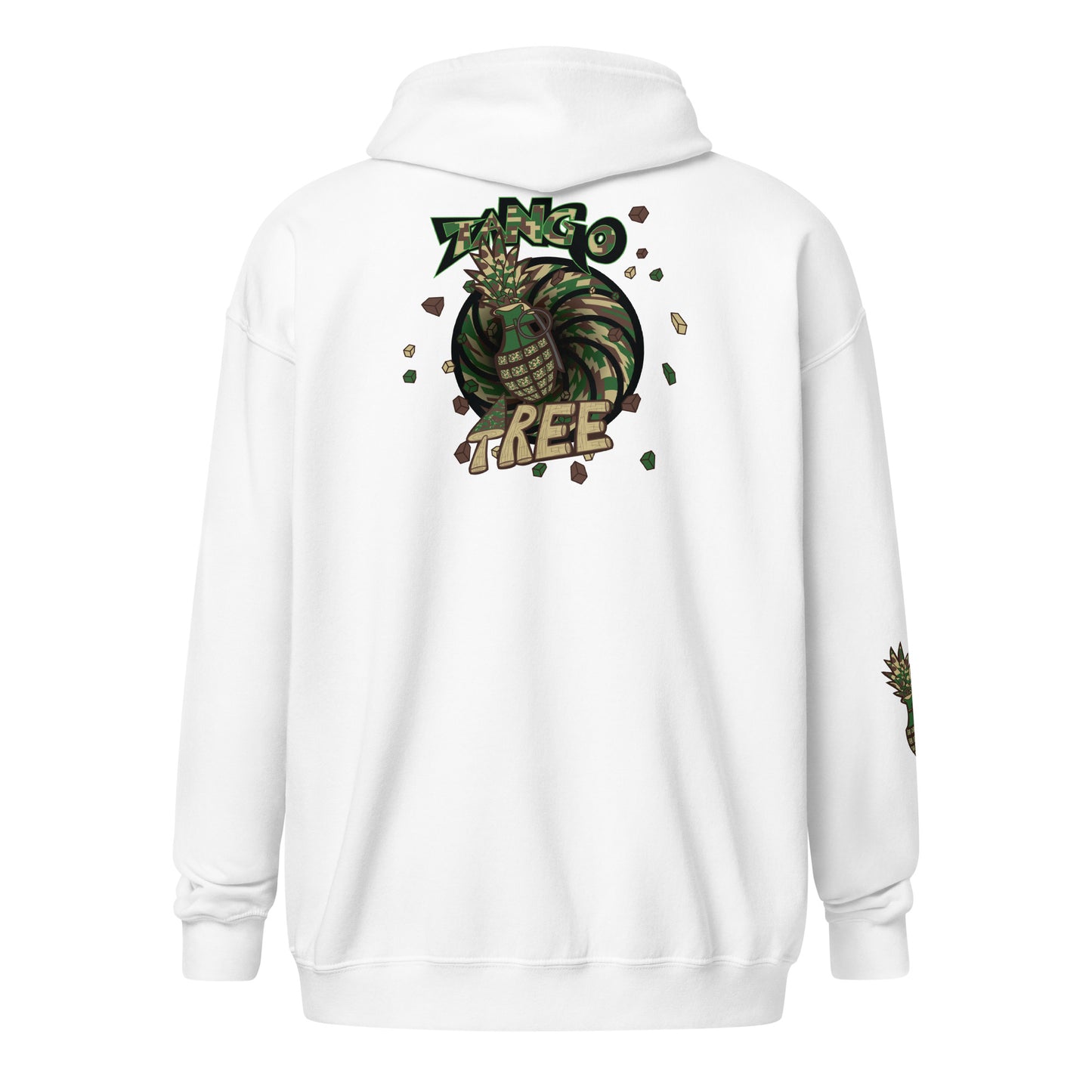 Unisex heavy blend zip hoodie "Digi The Pineapple Grenade Vortex" Can't See Me Edition