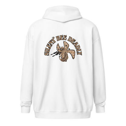 Unisex heavy blend zip hoodie "Silent Bee Deadly" Desert Rat Edition