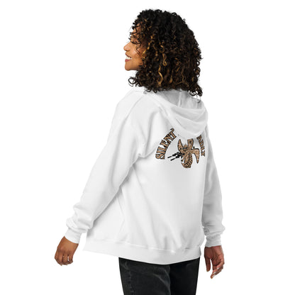 Unisex heavy blend zip hoodie "Silent Bee Deadly" Desert Rat Edition
