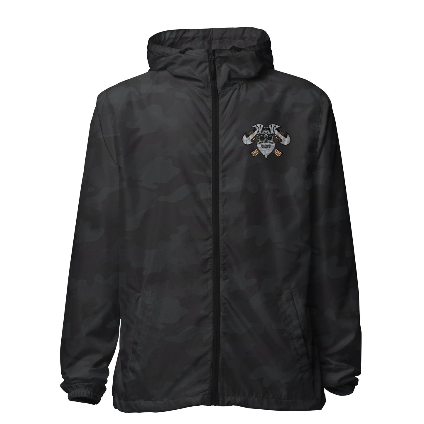 Unisex lightweight zip up windbreaker "King Of The Vortex" Night Walk Silver Edition