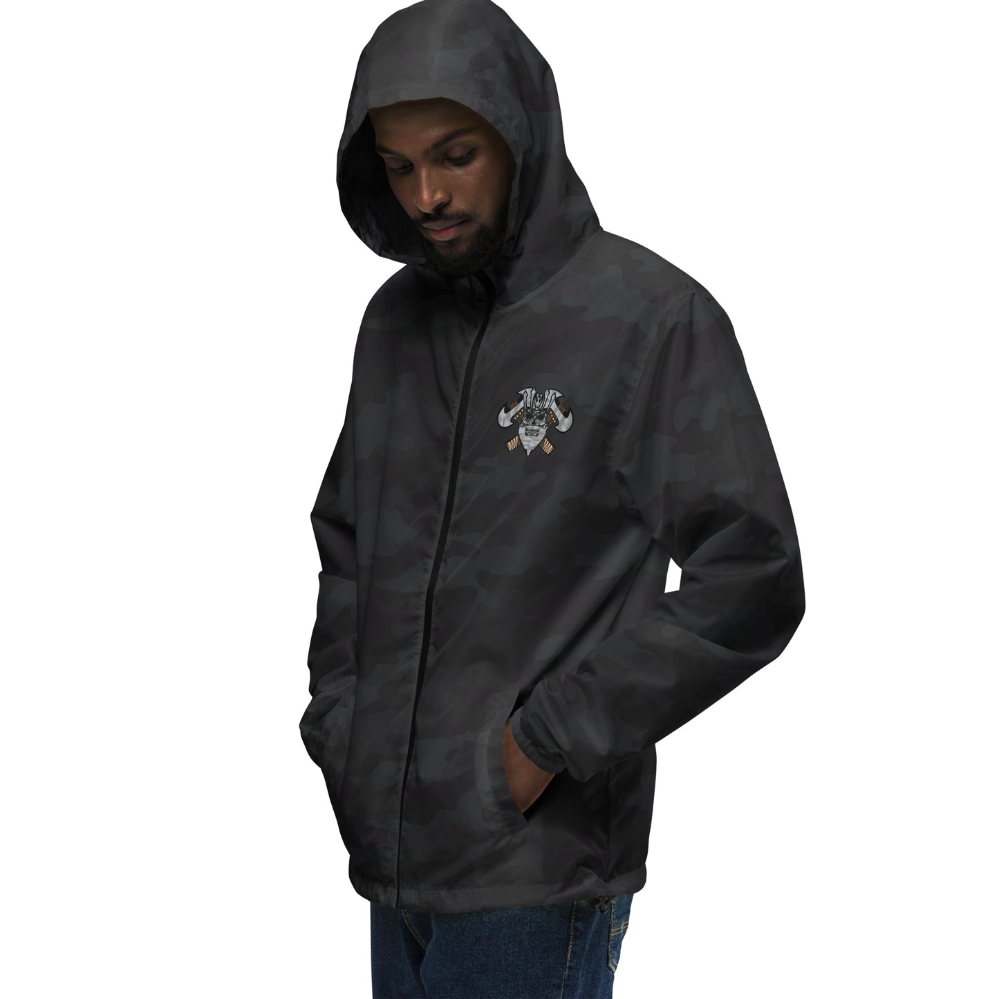 Unisex lightweight zip up windbreaker "King Of The Vortex" Night Walk Silver Edition