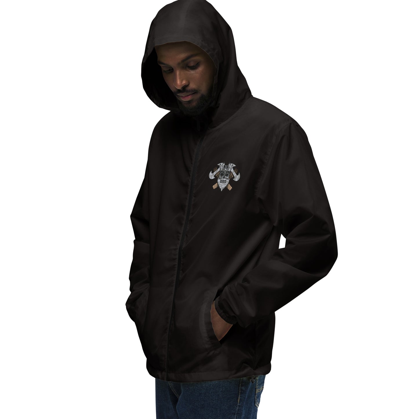 Unisex lightweight zip up windbreaker "King Of The Vortex" Night Walk Silver Edition