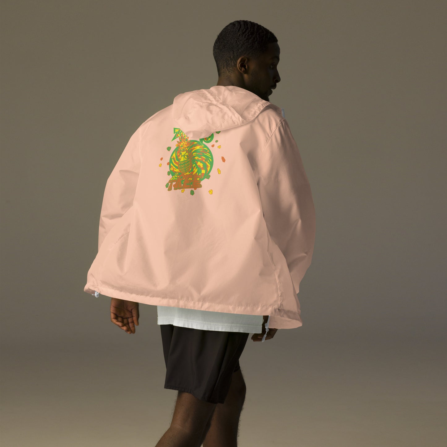 Unisex lightweight zip up windbreaker "The Real Pineapple Xpress" Tang Edition