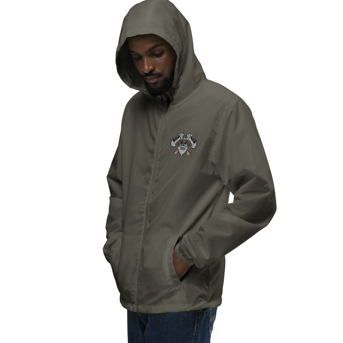 Unisex lightweight zip up windbreaker "King Of The Vortex" Night Walk Silver Edition