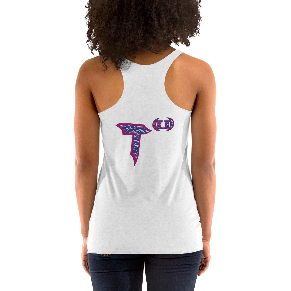 Next Level Women's Racerback Tank "DNA TREE VORTEX" Tiger Stripe Blurple Edition