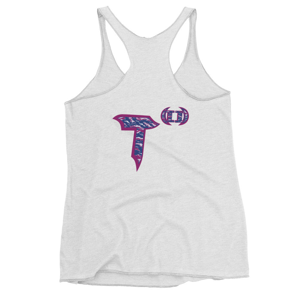 Next Level Women's Racerback Tank "DNA TREE VORTEX" Tiger Stripe Blurple Edition