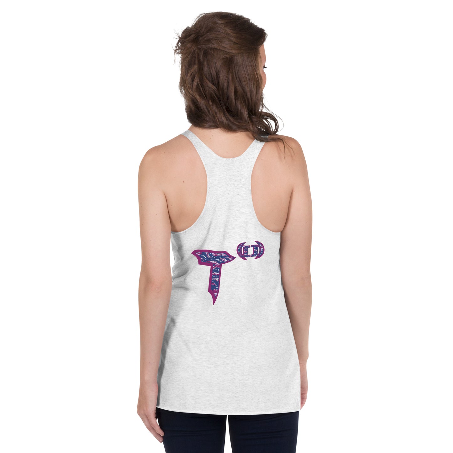 Next Level Women's Racerback Tank "DNA TREE VORTEX" Tiger Stripe Blurple Edition