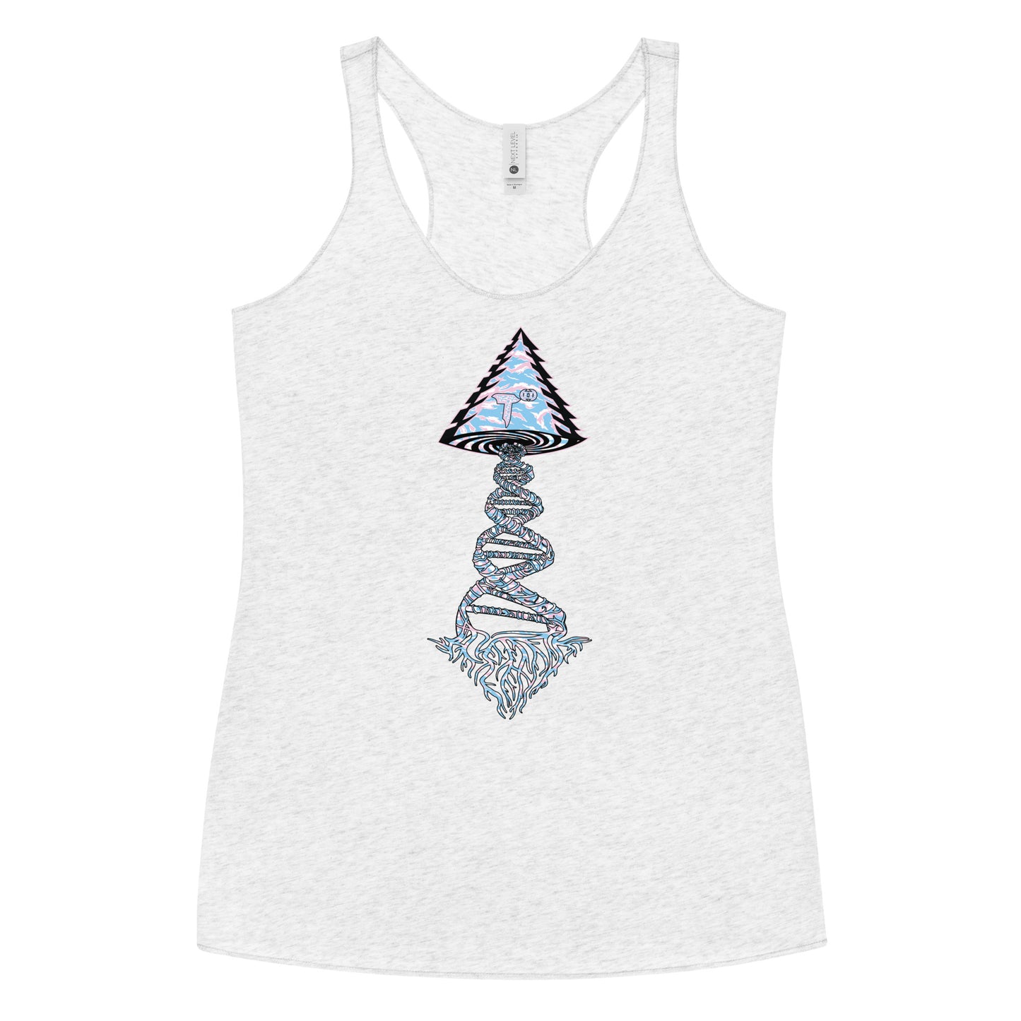 Next Level Women's Racerback Tank "DNA TREE VORTEX" Tiger Stripe Elegant Edition