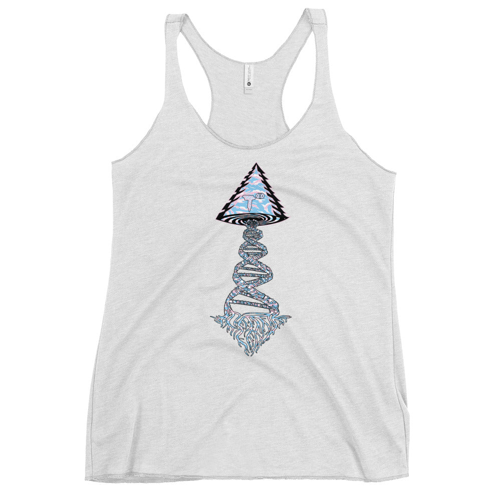 Next Level Women's Racerback Tank "DNA TREE VORTEX" Tiger Stripe Elegant Edition