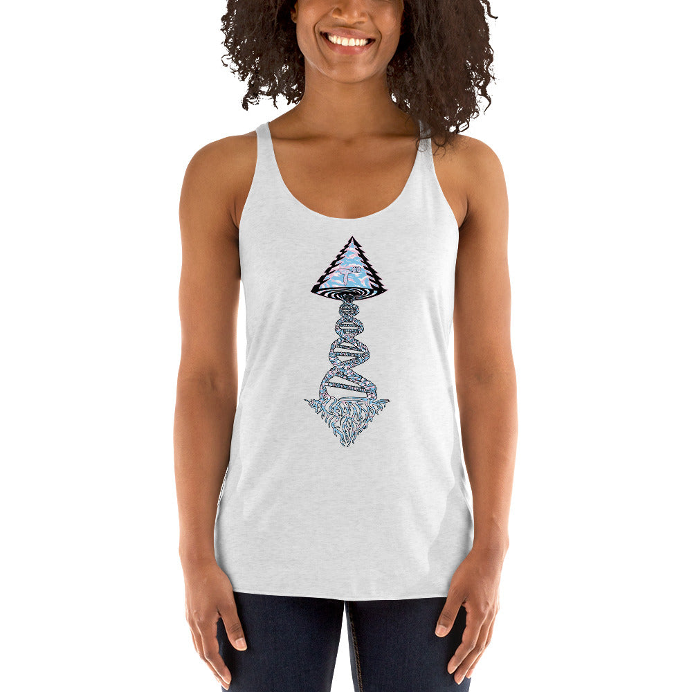 Next Level Women's Racerback Tank "DNA TREE VORTEX" Tiger Stripe Elegant Edition