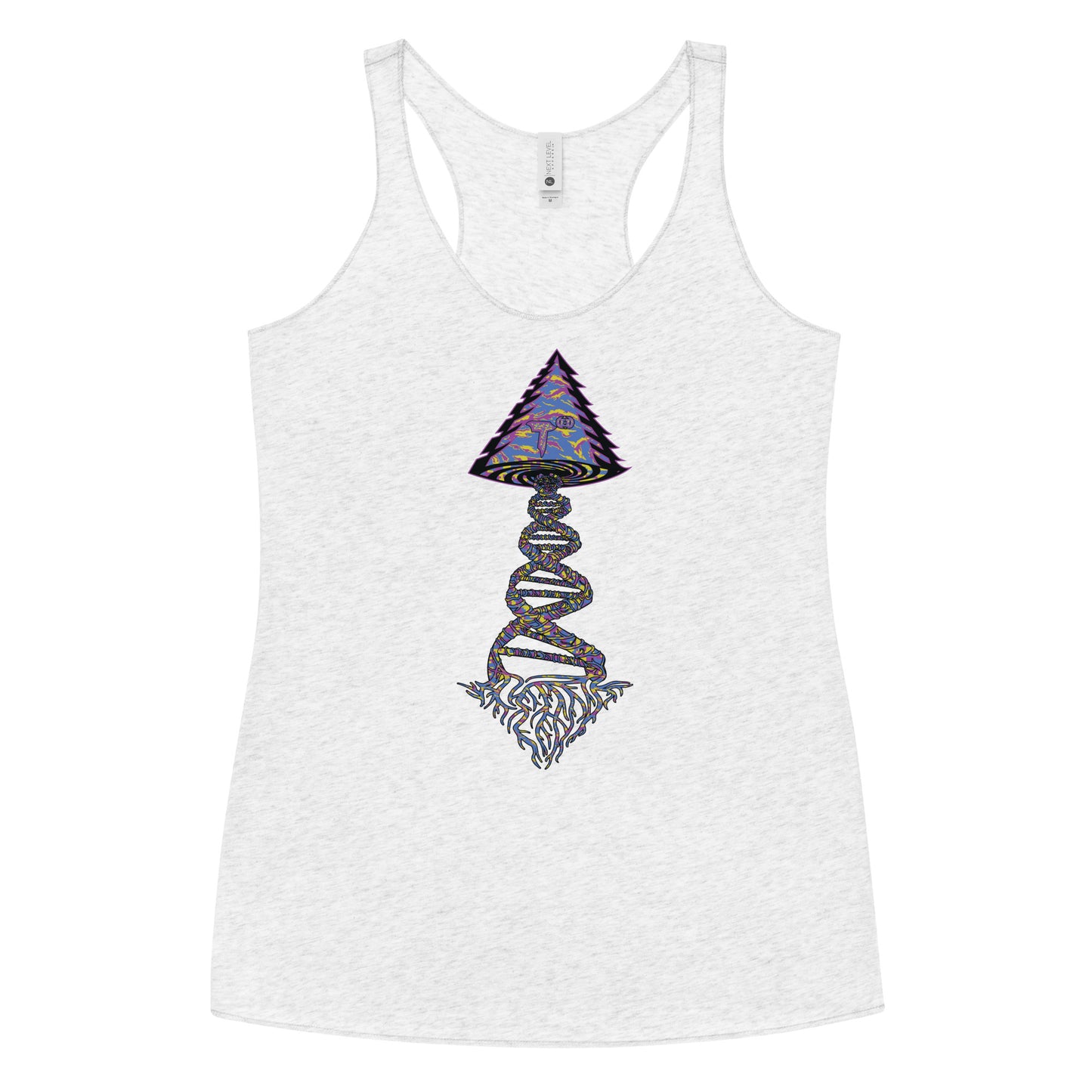 Next Level Women's Racerback Tank "DNA TREE VORTEX" Tiger Stripe Stylin' Edition