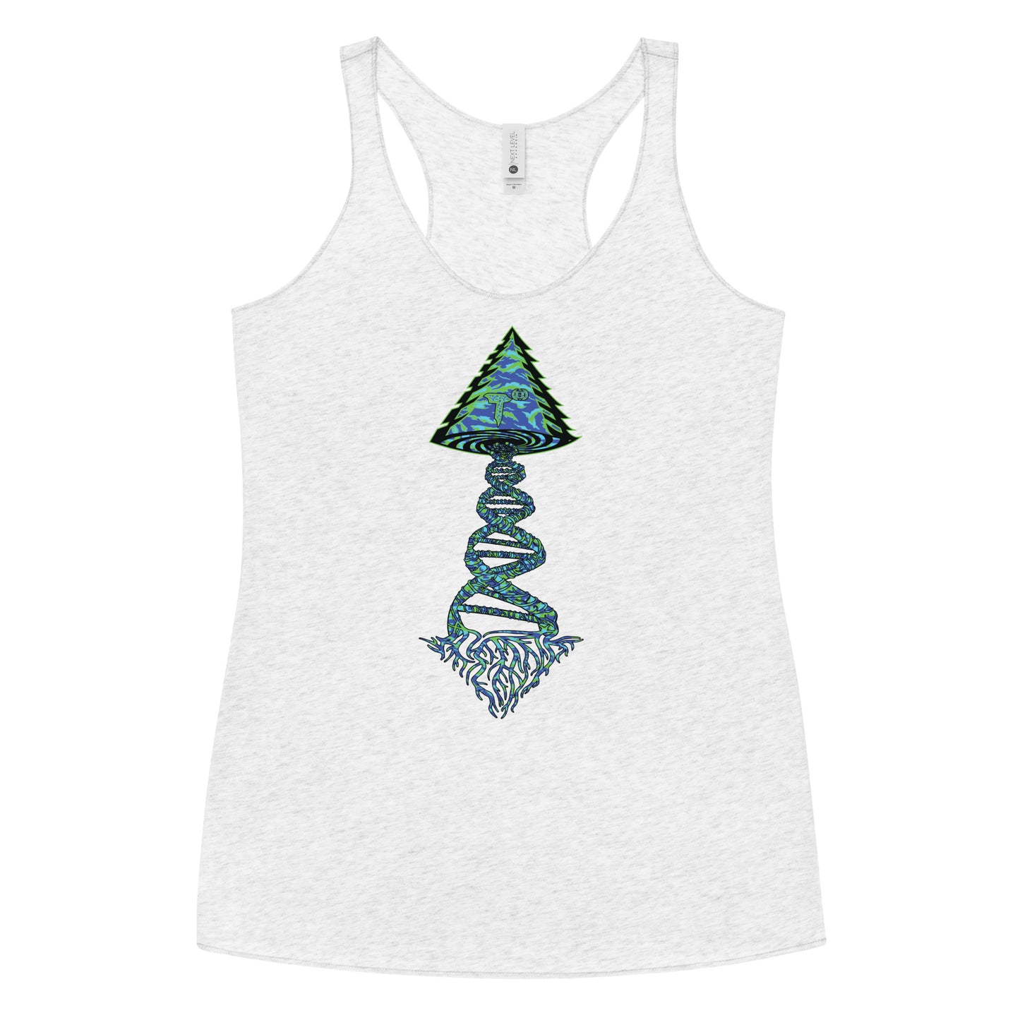 Next Level Women's Racerback Tank "DNA TREE VORTEX" Tiger Stripe Wildin' Edition