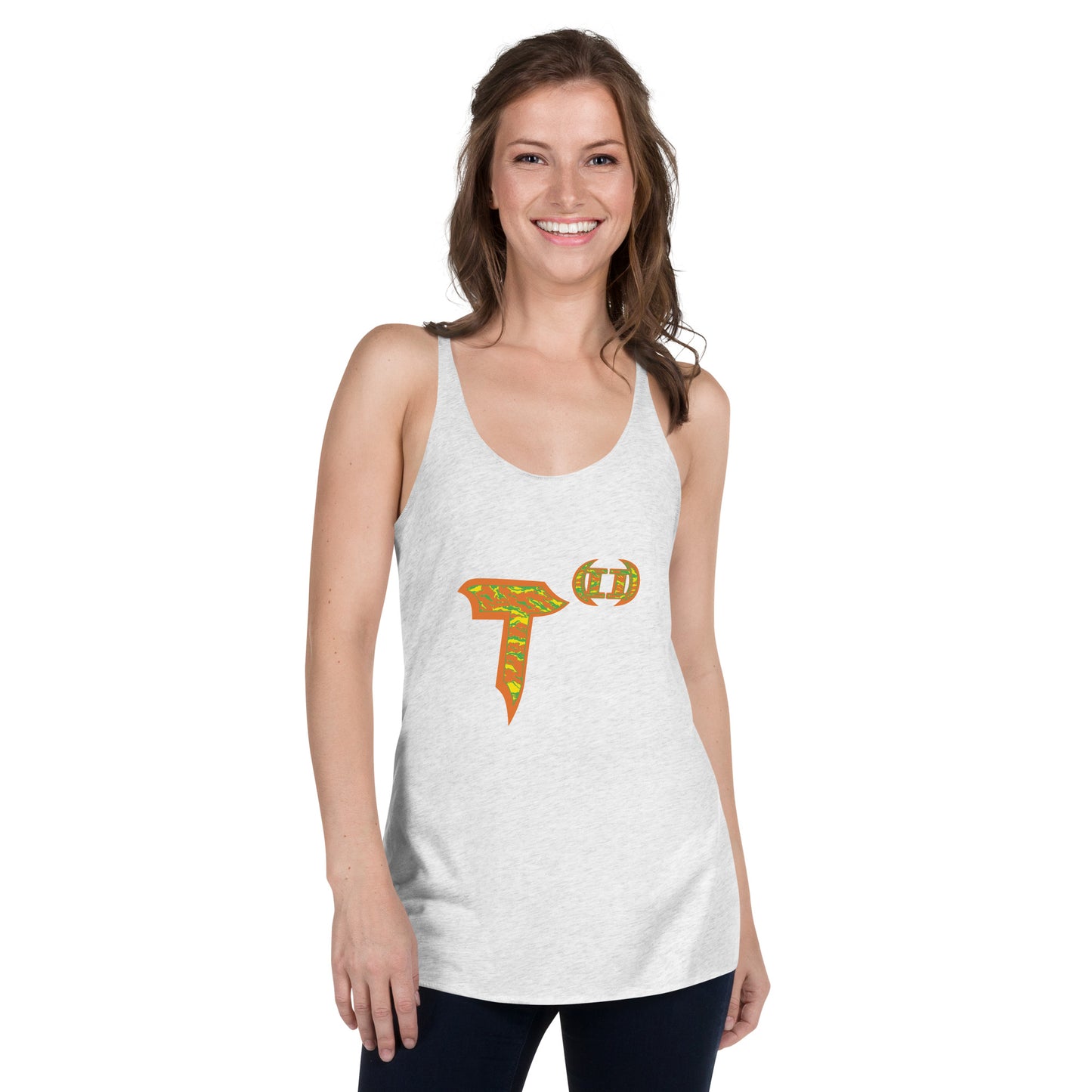 Next Level Women's Racerback Tank "T(2)" Tiger Stripe Tang Edition