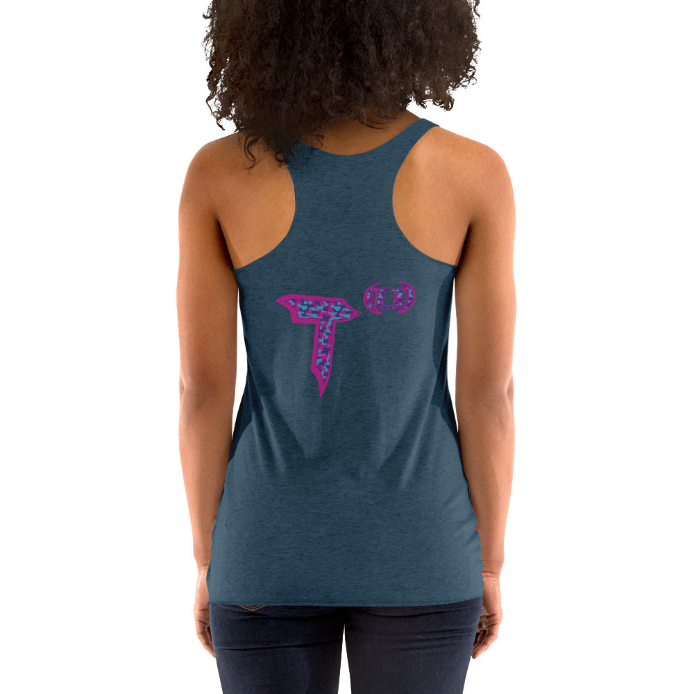 Next level Women's Racerback Tank "Digi The Pineapple Grenade Vortex" Digital Magic Edition