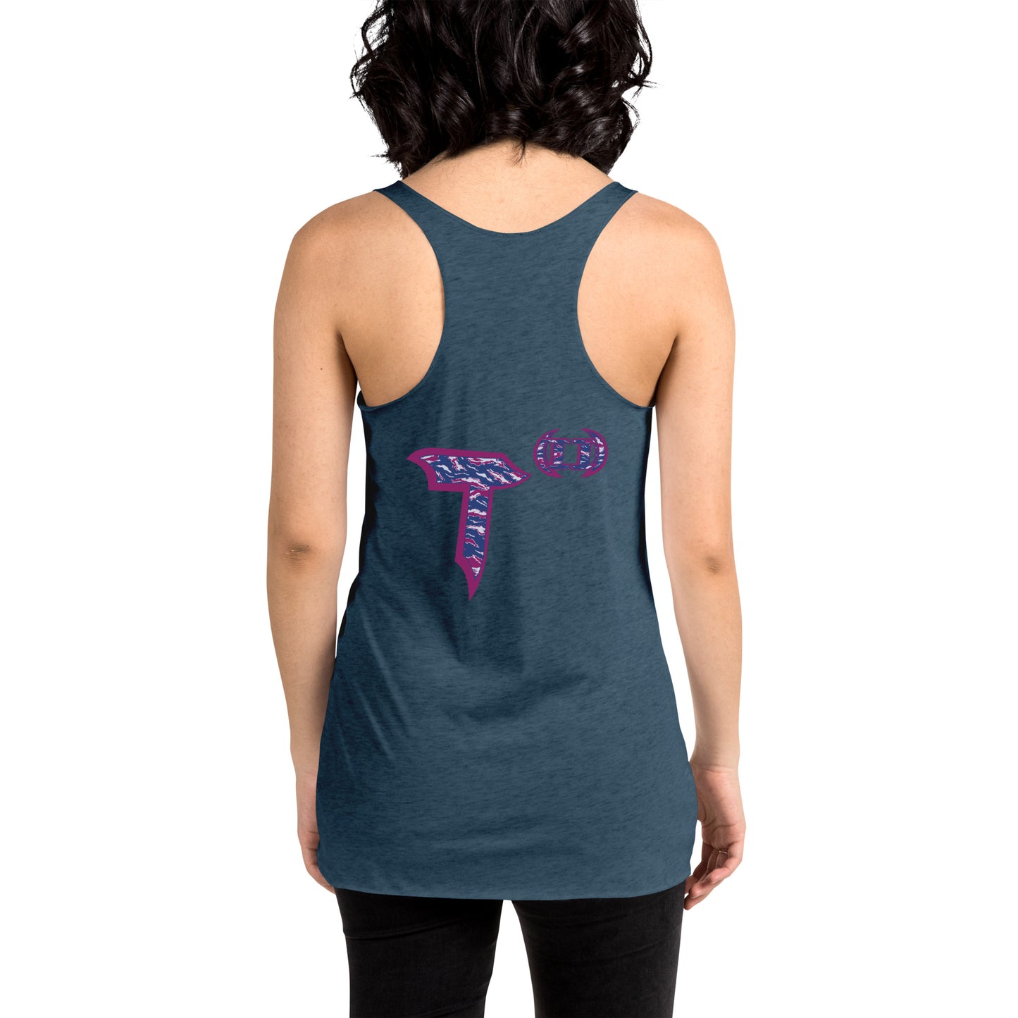 Next Level Women's Racerback Tank "DNA TREE VORTEX" Tiger Stripe Blurple Edition