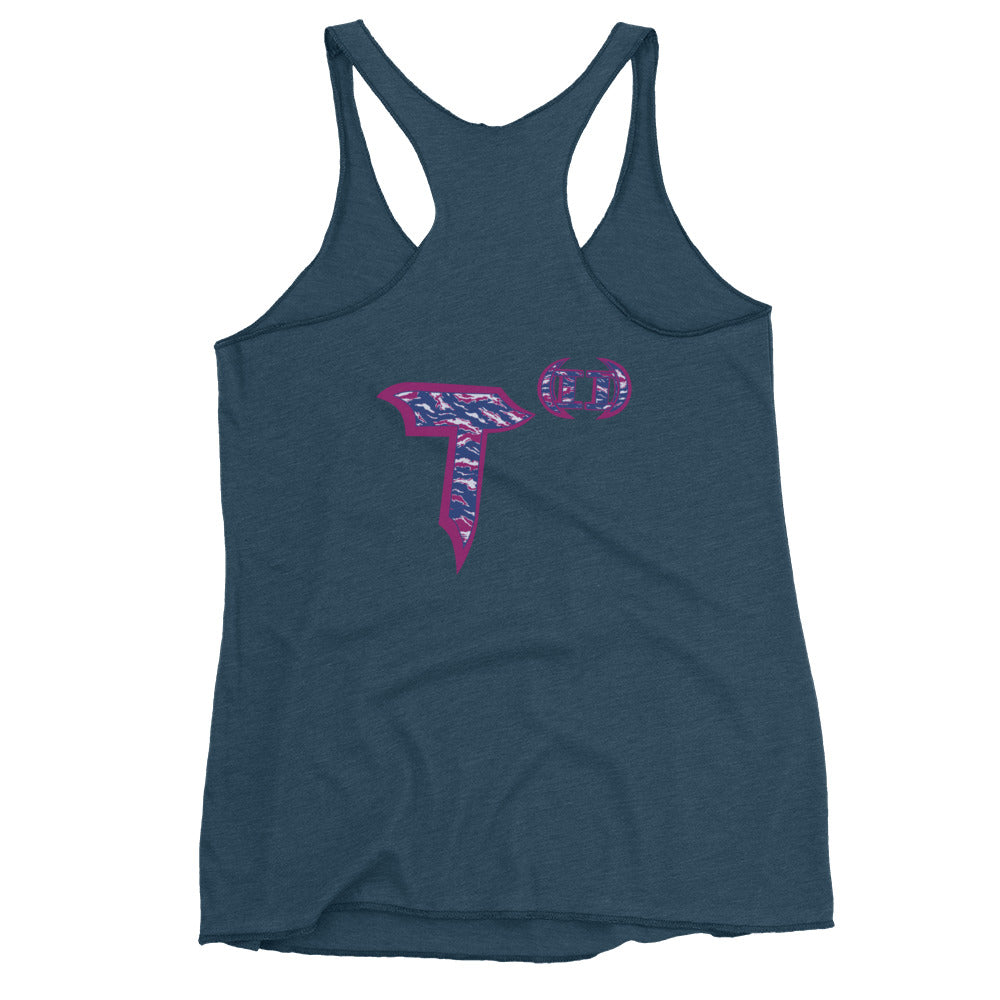 Next Level Women's Racerback Tank "DNA TREE VORTEX" Tiger Stripe Blurple Edition