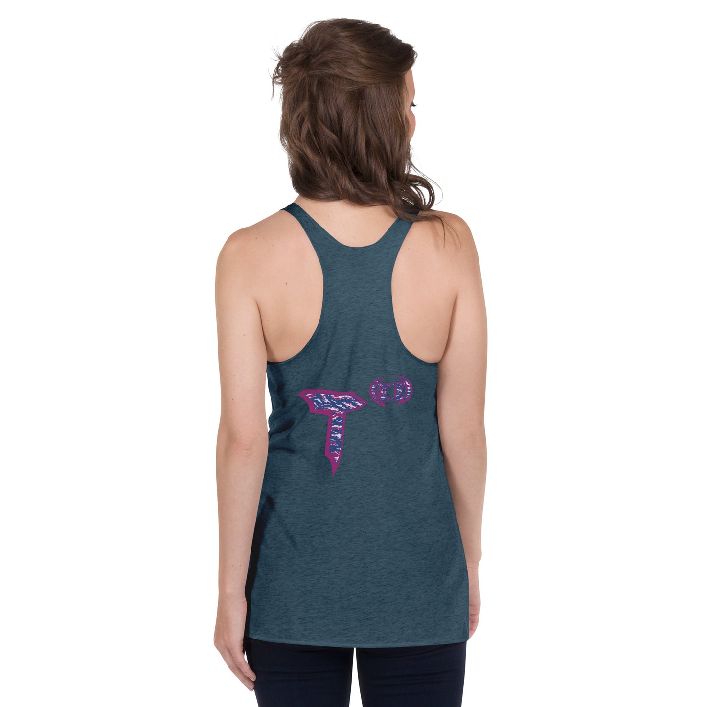 Next Level Women's Racerback Tank "DNA TREE VORTEX" Tiger Stripe Blurple Edition