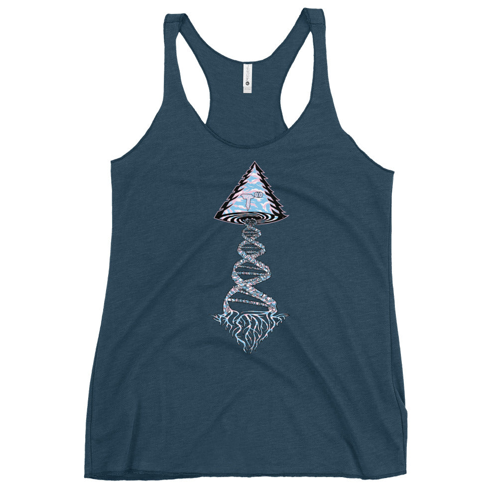 Next Level Women's Racerback Tank "DNA TREE VORTEX" Tiger Stripe Elegant Edition