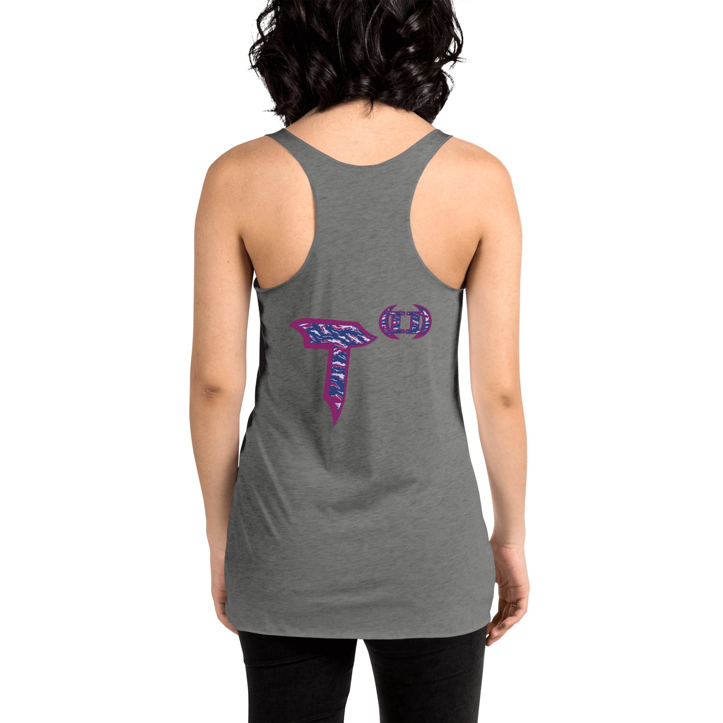 Next Level Women's Racerback Tank "DNA TREE VORTEX" Tiger Stripe Blurple Edition