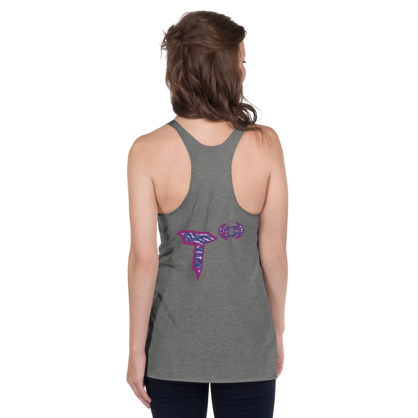 Next Level Women's Racerback Tank "DNA TREE VORTEX" Tiger Stripe Blurple Edition