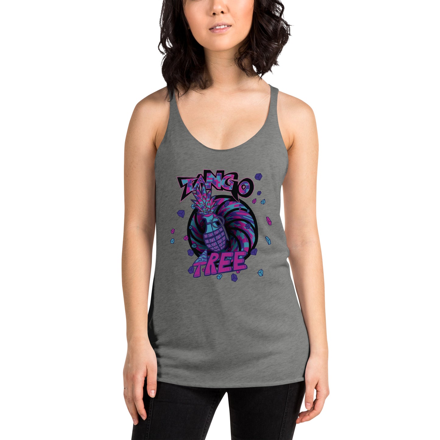 Next level Women's Racerback Tank "Digi The Pineapple Grenade Vortex" Digital Magic Edition