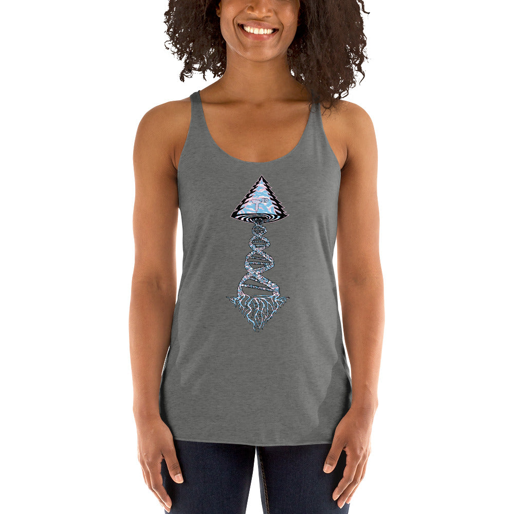 Next Level Women's Racerback Tank "DNA TREE VORTEX" Tiger Stripe Elegant Edition