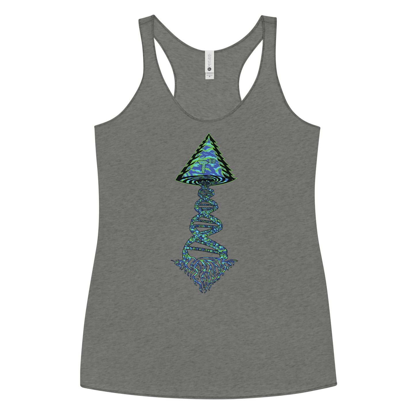 Next Level Women's Racerback Tank "DNA TREE VORTEX" Tiger Stripe Wildin' Edition