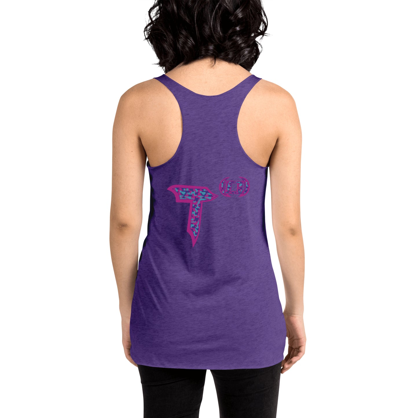 Next level Women's Racerback Tank "Digi The Pineapple Grenade Vortex" Digital Magic Edition