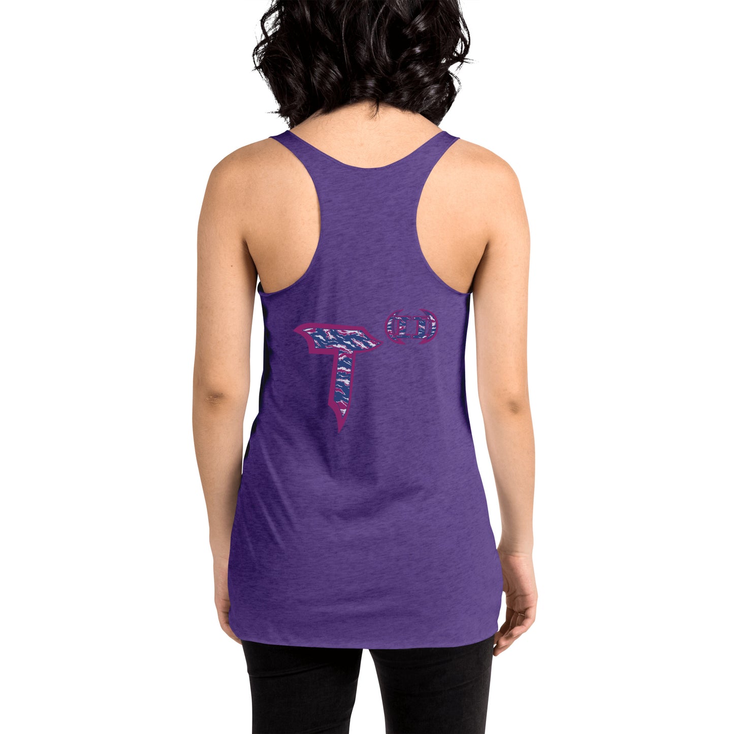 Next Level Women's Racerback Tank "DNA TREE VORTEX" Tiger Stripe Blurple Edition