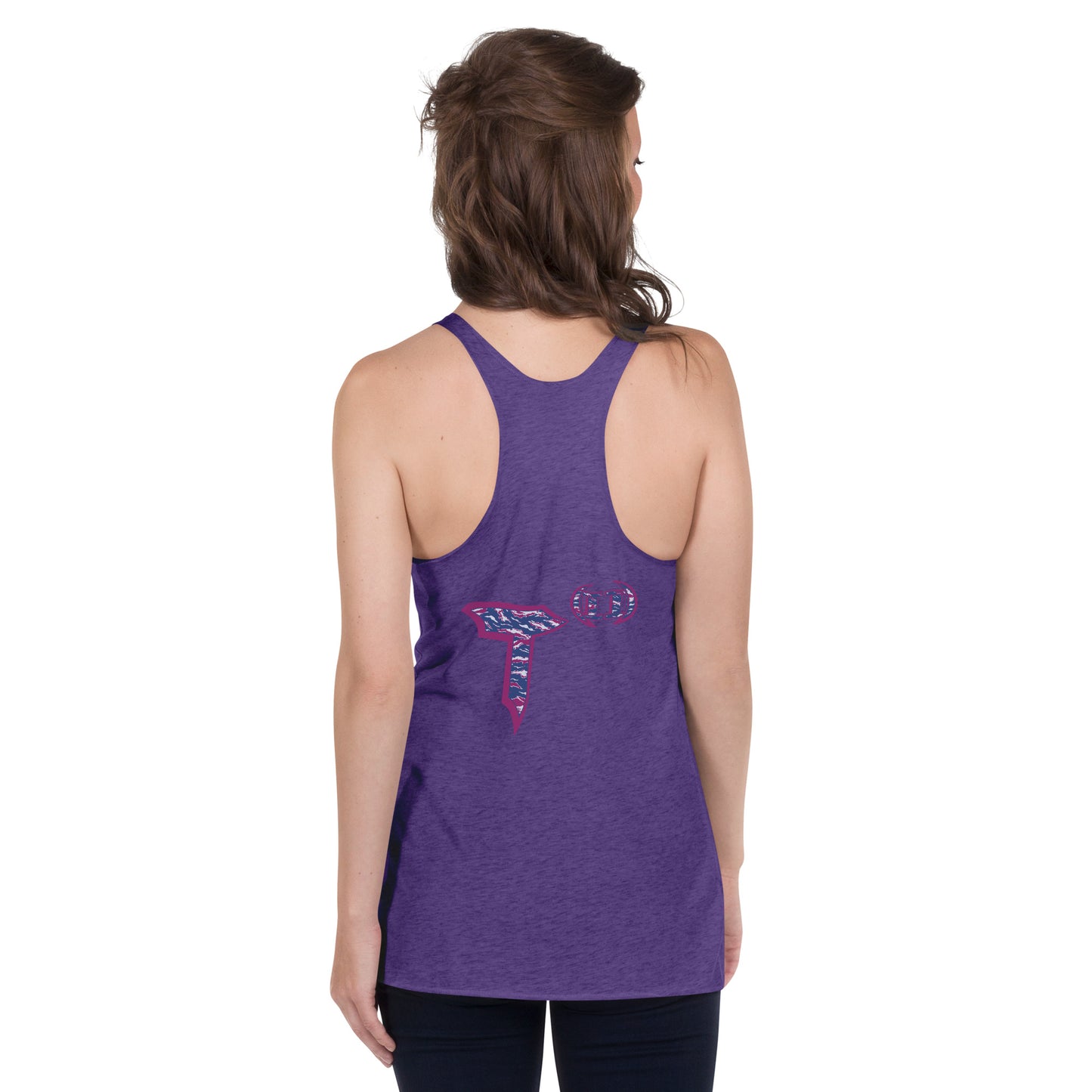 Next Level Women's Racerback Tank "DNA TREE VORTEX" Tiger Stripe Blurple Edition