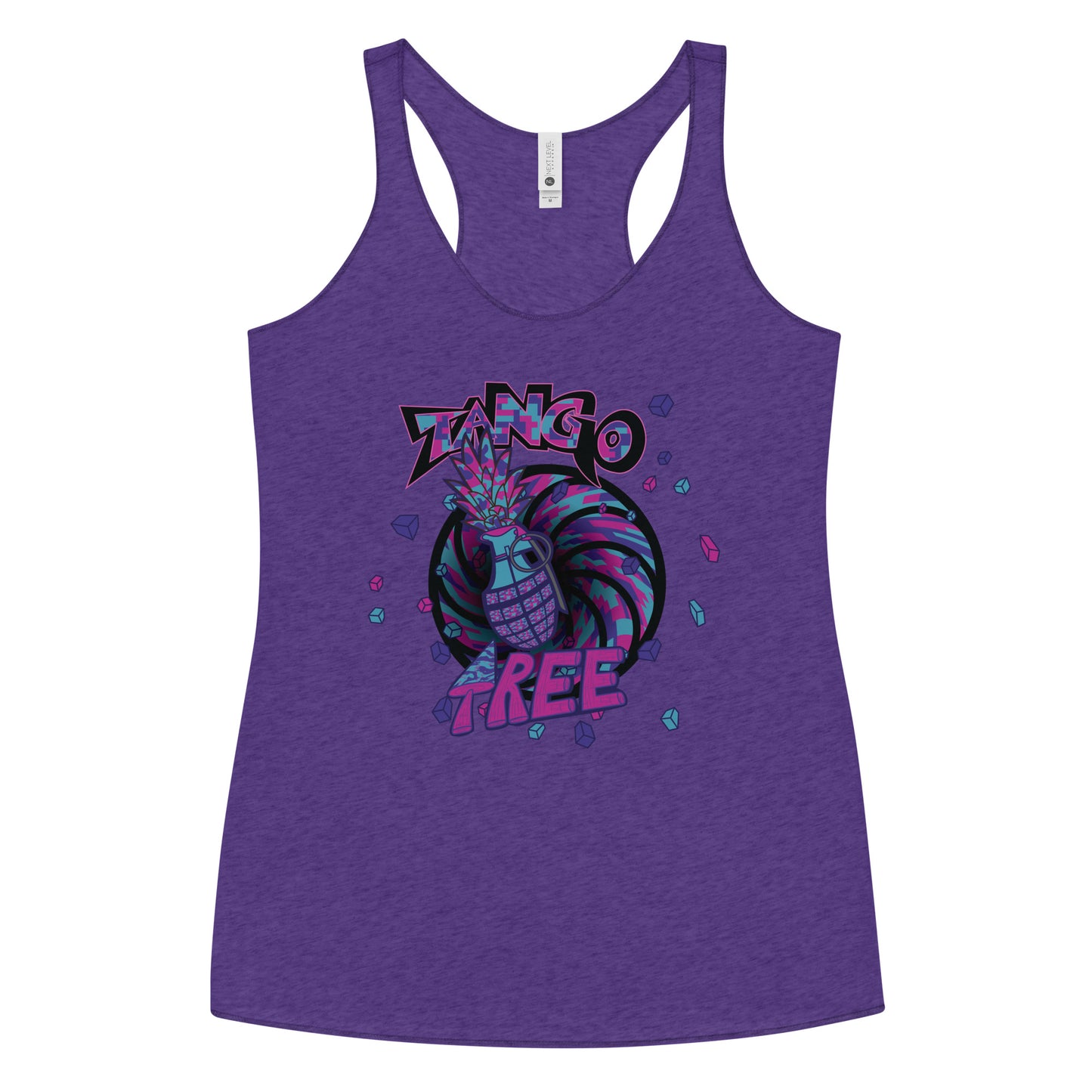 Next level Women's Racerback Tank "Digi The Pineapple Grenade Vortex" Digital Magic Edition