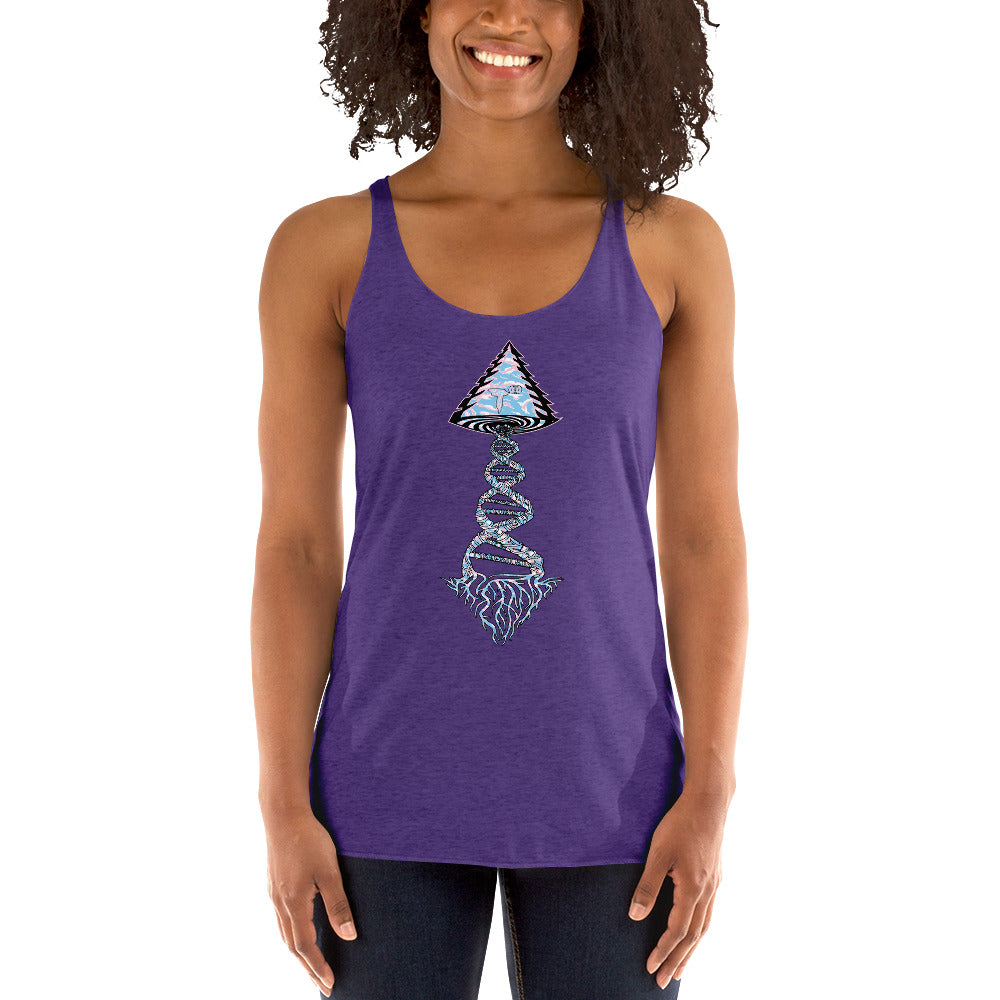 Next Level Women's Racerback Tank "DNA TREE VORTEX" Tiger Stripe Elegant Edition