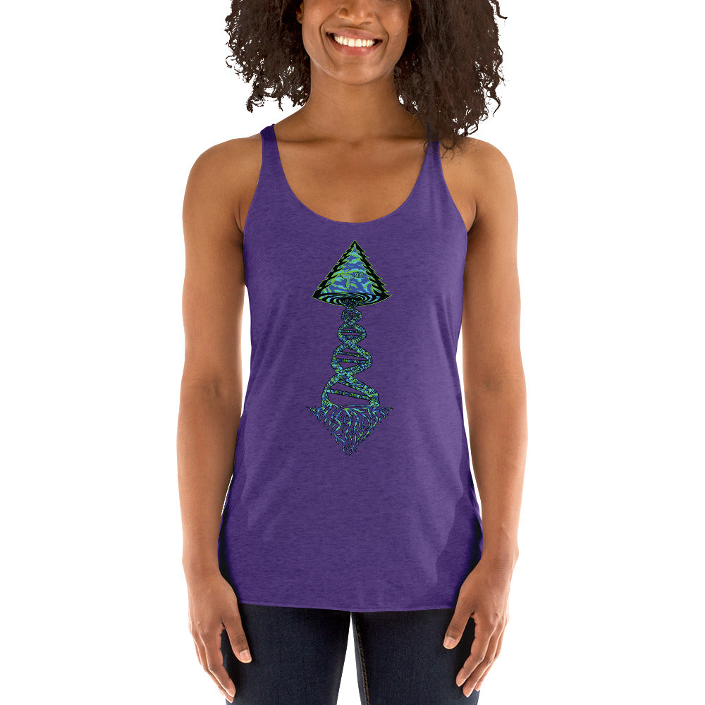 Next Level Women's Racerback Tank "DNA TREE VORTEX" Tiger Stripe Wildin' Edition