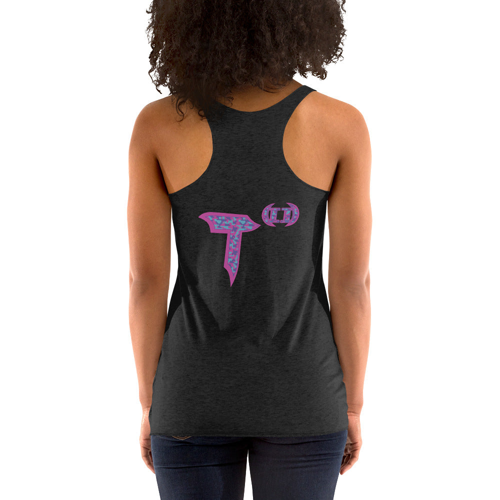 Next level Women's Racerback Tank "Digi The Pineapple Grenade Vortex" Digital Magic Edition