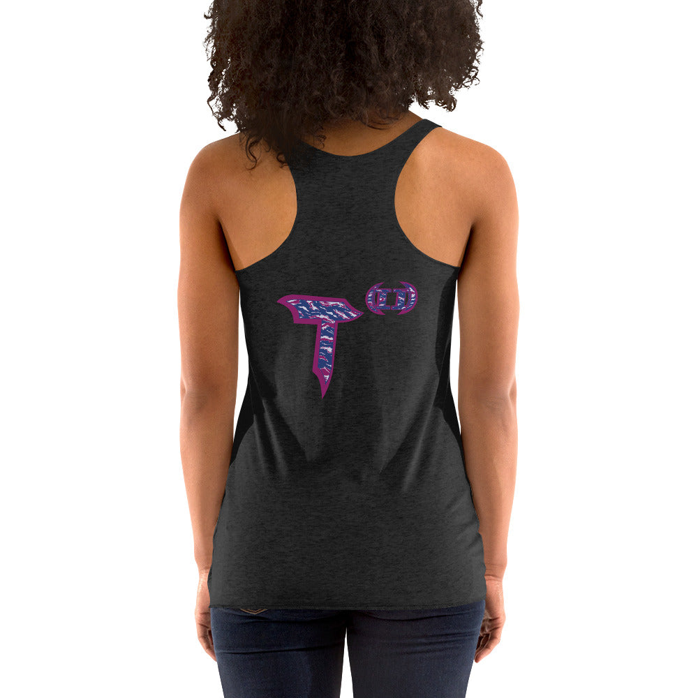 Next Level Women's Racerback Tank "DNA TREE VORTEX" Tiger Stripe Blurple Edition