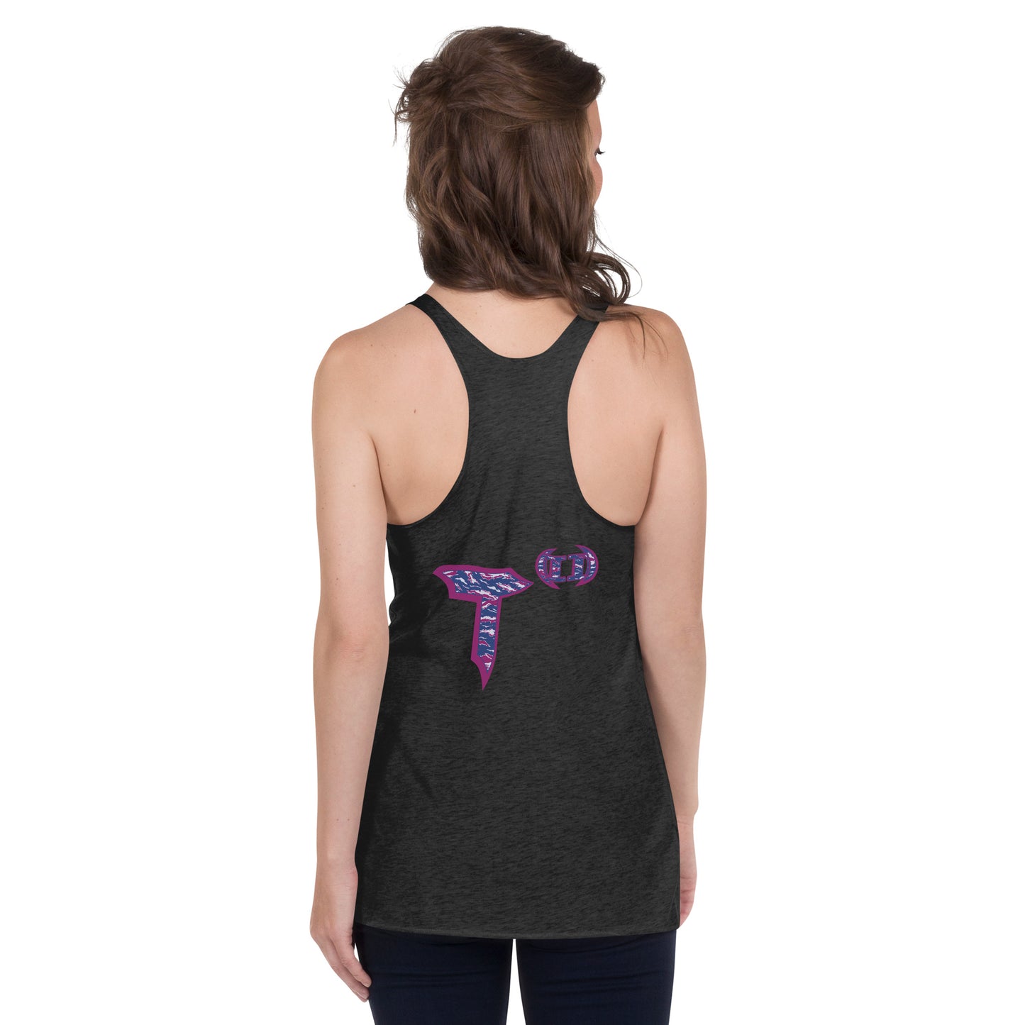 Next Level Women's Racerback Tank "DNA TREE VORTEX" Tiger Stripe Blurple Edition