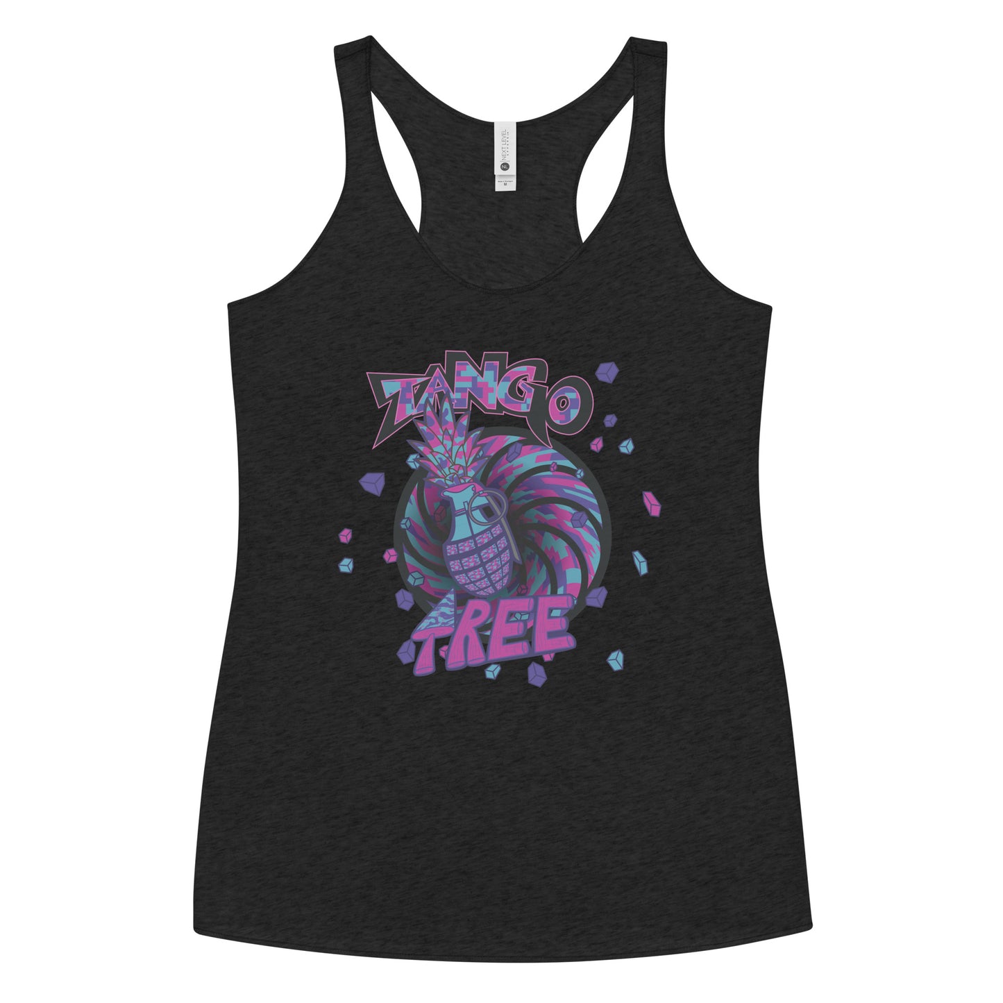 Next level Women's Racerback Tank "Digi The Pineapple Grenade Vortex" Digital Magic Edition